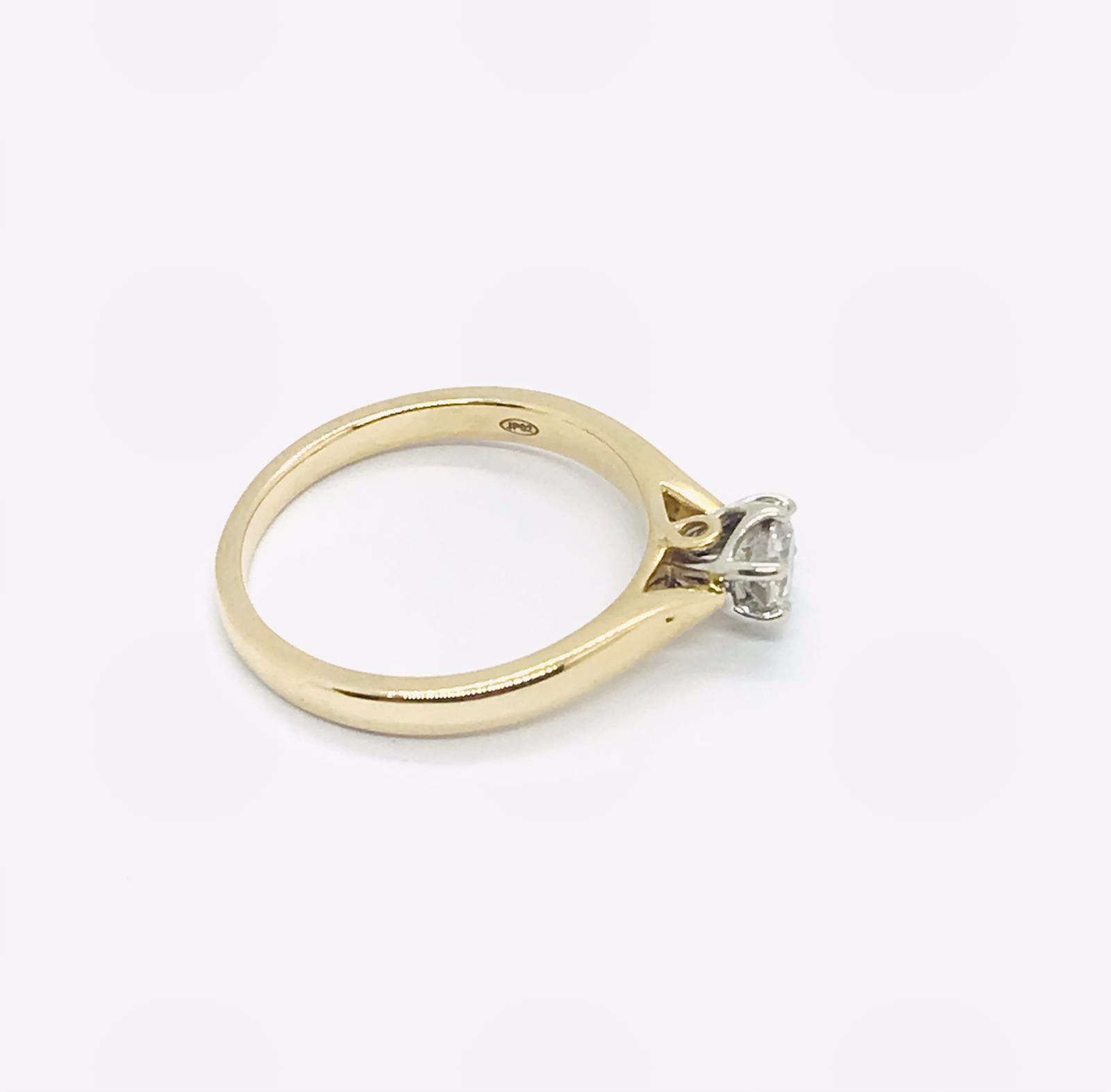 18CT TWO-TONE GOLD 0.52CT DIAMOND SOLITAIRE RING